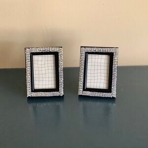 Set of 2…2x3 black frame embellished with aurora borealis crystal rhinestones